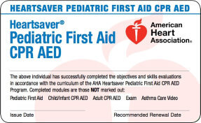 PEDIATRIC CPR & FIRSTAID CERTIFICATION